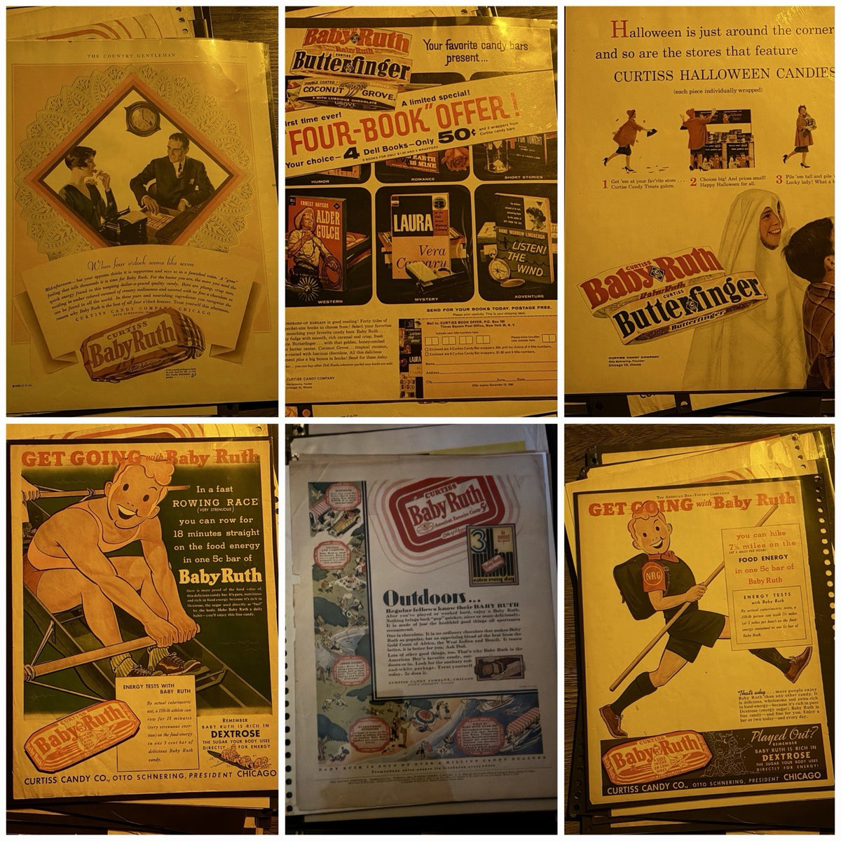 Ultimate Vintage Baby Ruth Archive Lot 1928-1960s Ads Rare Display Box Curtiss – photo 2