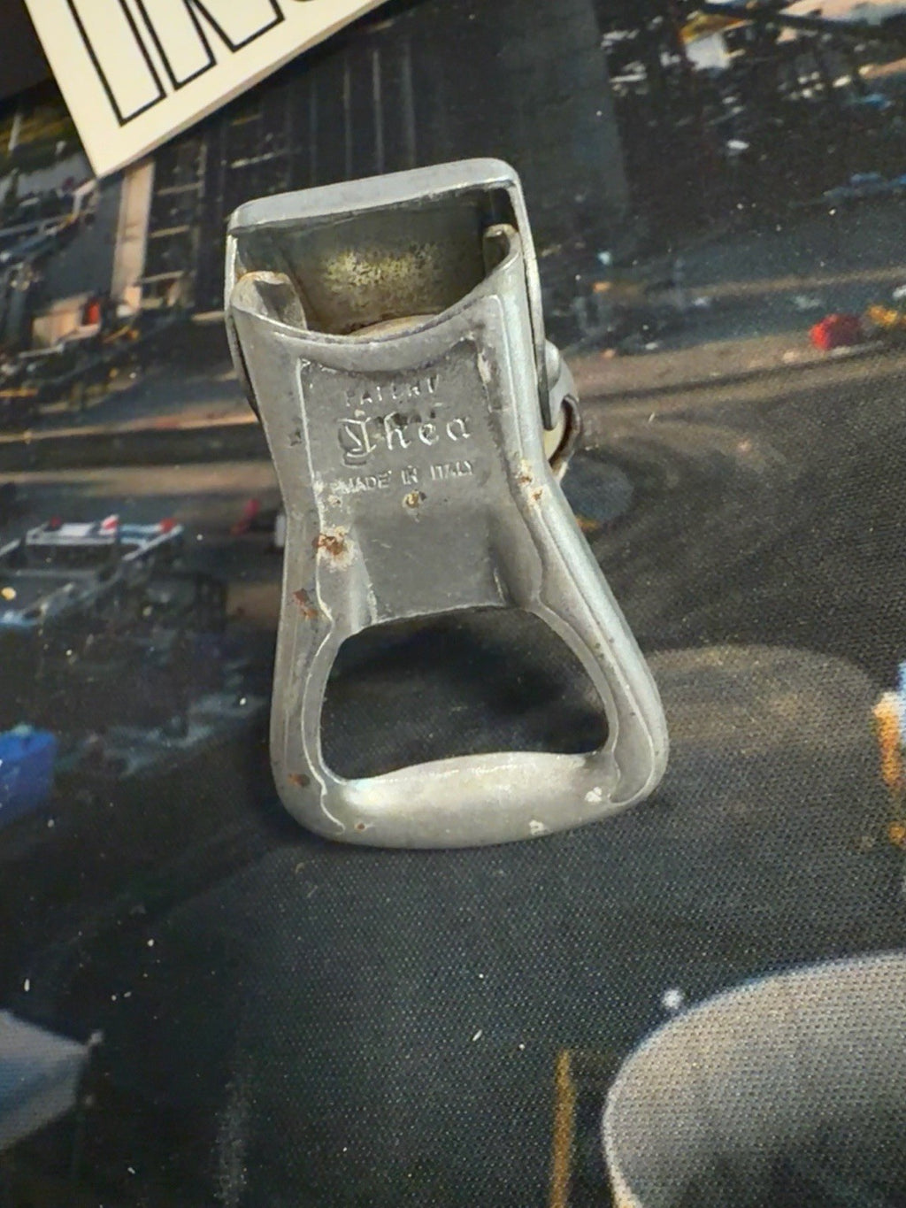 Vintage Ghidini Ghea Italy Cast Aluminum Bottle Opener Wall Mount Cap Catcher