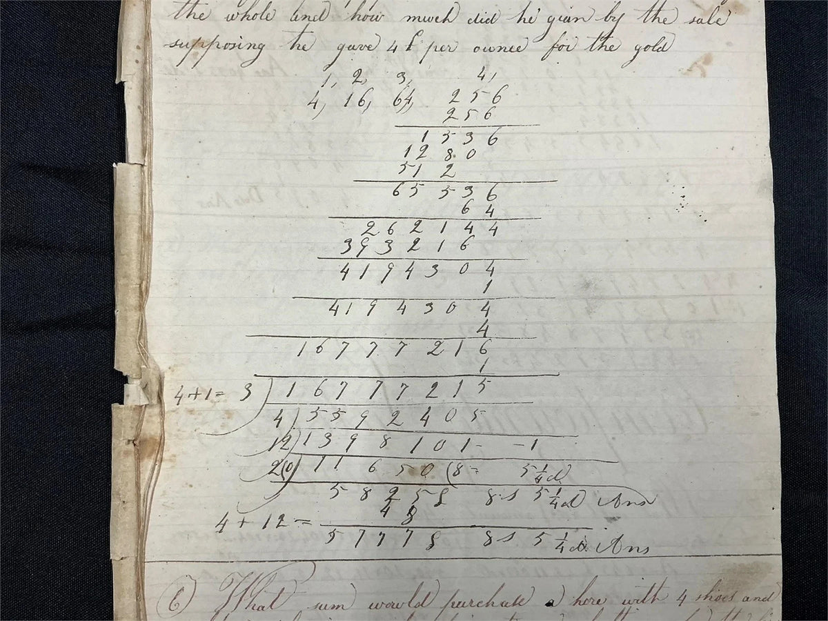 1844 Jacob Kutz Handwritten Ciphering Book Arithmetic Manuscript PA Americana – photo 3