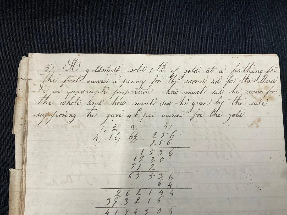 1844 Jacob Kutz Handwritten Ciphering Book Arithmetic Manuscript PA Americana – photo 2