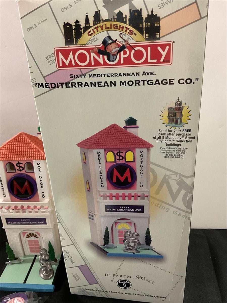 Department 56 Monopoly CityLights "Mediterranean Mortgage Co. (Missing Cord). – photo 4