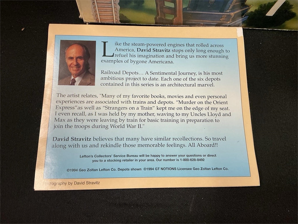 Lefton Baltimore & Ohio RR Depot Sentimental Journey David Stravitz 1994 Box – photo 5