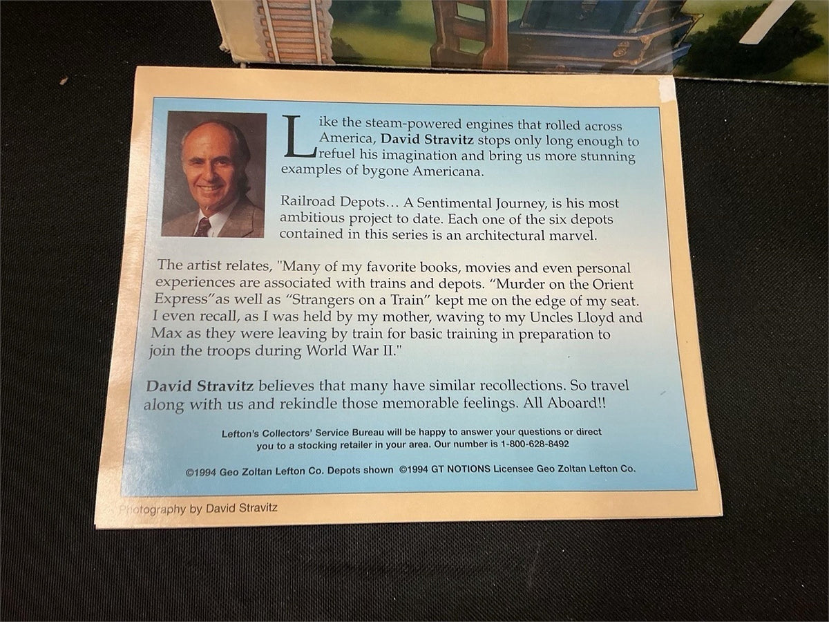 Lefton Baltimore & Ohio RR Depot Sentimental Journey David Stravitz 1994 Box – photo 5