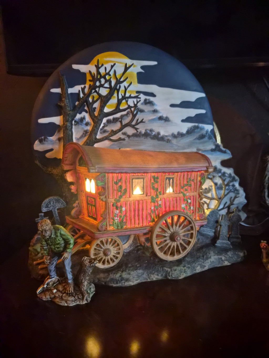 Department 56 Halloween lighted display. "The Wolf Man's Curse" (Item...