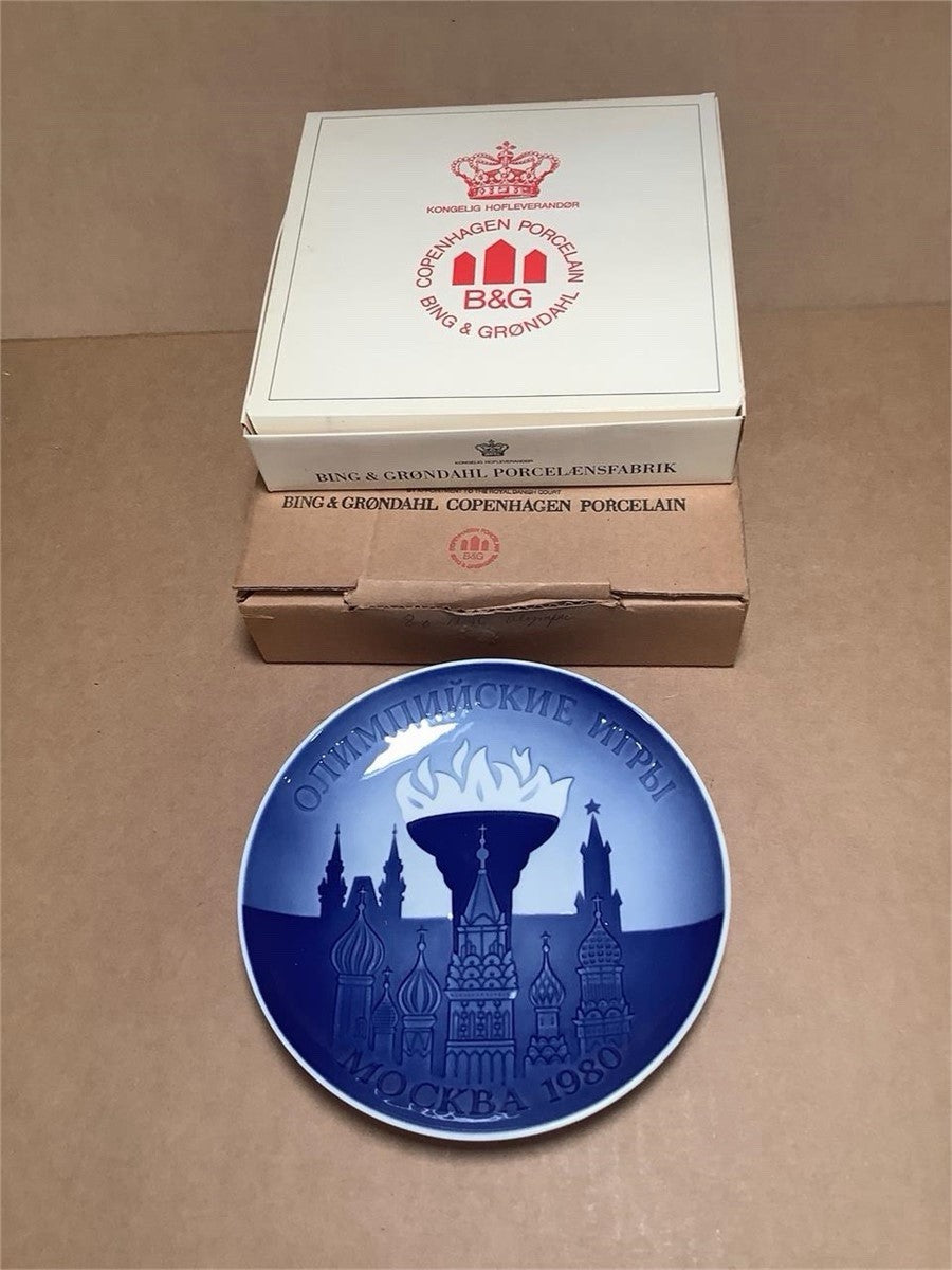 Bing & Grondahl 1980 Moscow Olympics Collector Plate B&G Denmark 9480 Boxed