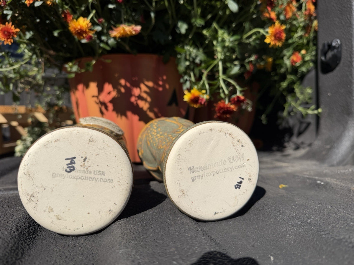 Grey Fox Pottery Dragon Cups Pair 2016 Maryland Renaissance Festival 40th Anniv – photo 3