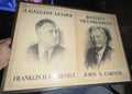Original 1936 FDR Franklin Roosevelt  John N Garner Campaign Window Poster Frame