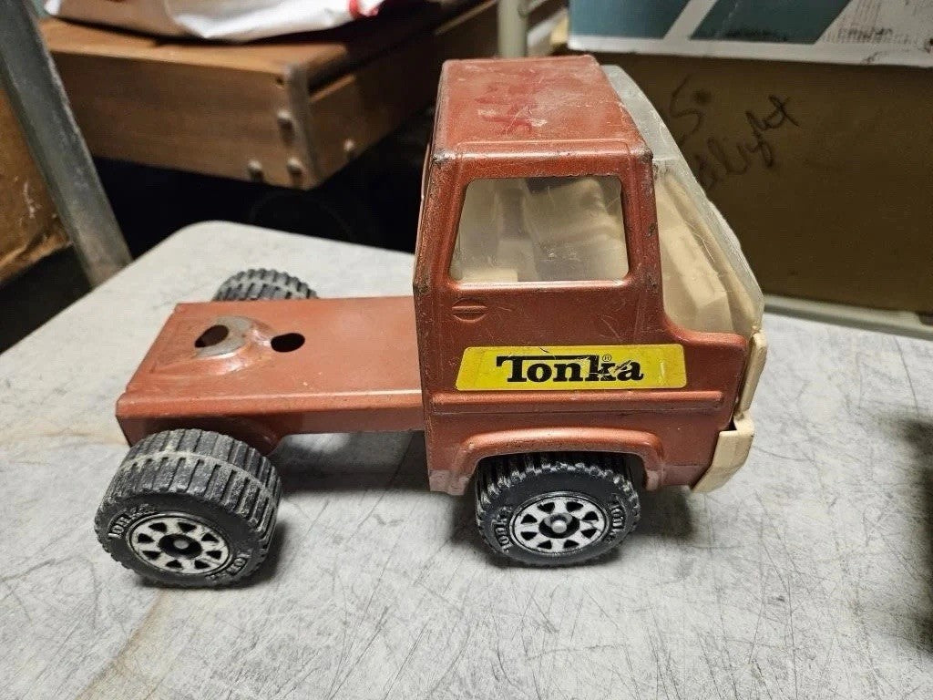 Vintage Tonka Car Carrier Lot 2 Semi Trucks & 2 Trailers Pressed Steel – photo 8