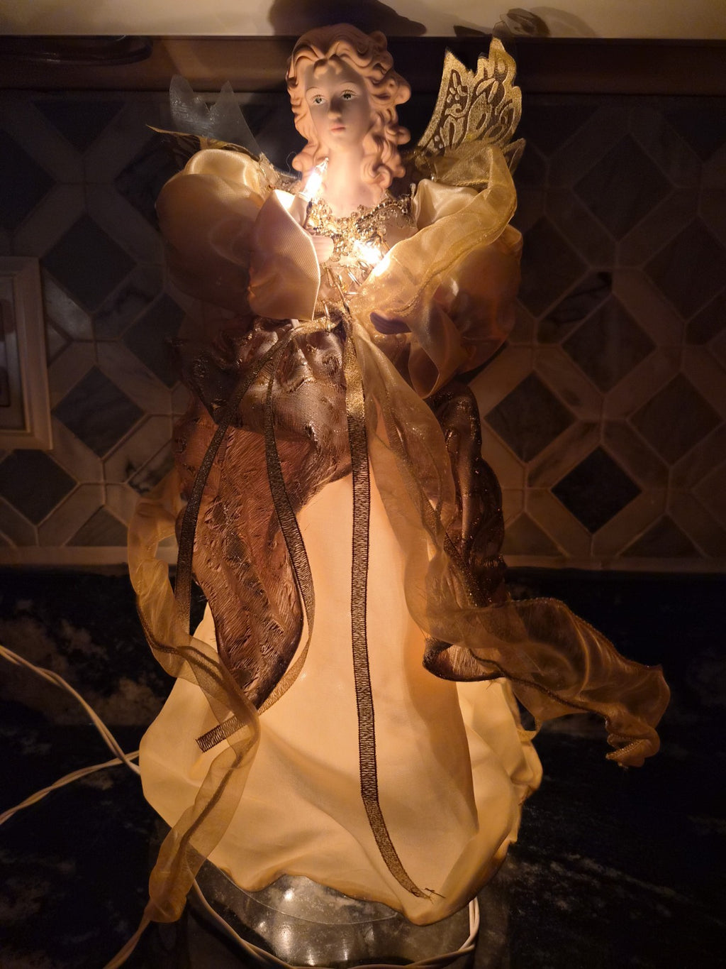 Vintage Porcelain Angel Tree Topper – photo 4
