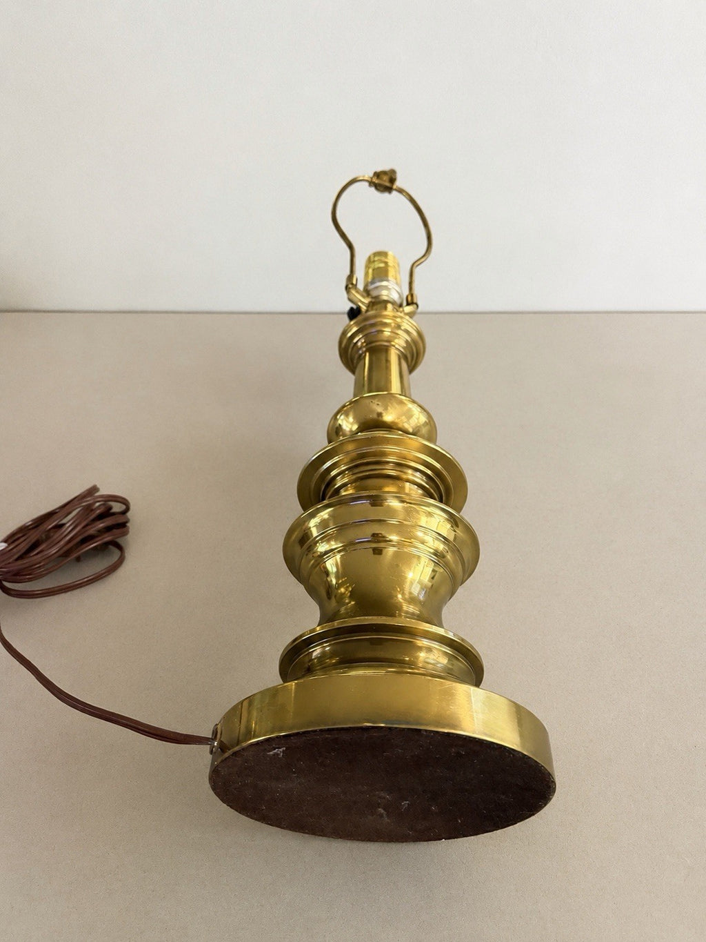 Vintage Stiffel Style Brass Table Lamp Hollywood Regency MCM 18” to Socket – photo 3