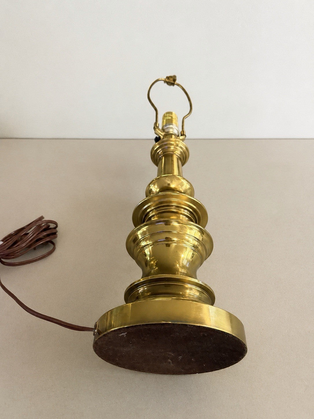 Vintage Stiffel Style Brass Table Lamp Hollywood Regency MCM 18” to Socket – photo 3