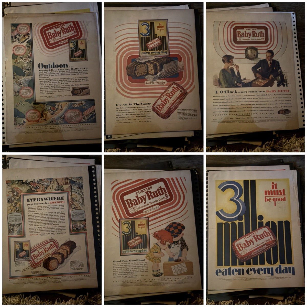 Ultimate Vintage Baby Ruth Archive Lot 1928-1960s Ads Rare Display Box Curtiss – photo 3
