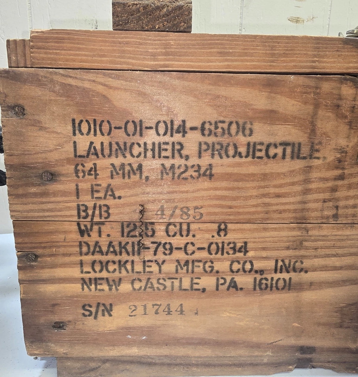 Pair Vintage 1984 US Military Surplus Wooden Storage Crates Lockley Mfg – photo 5
