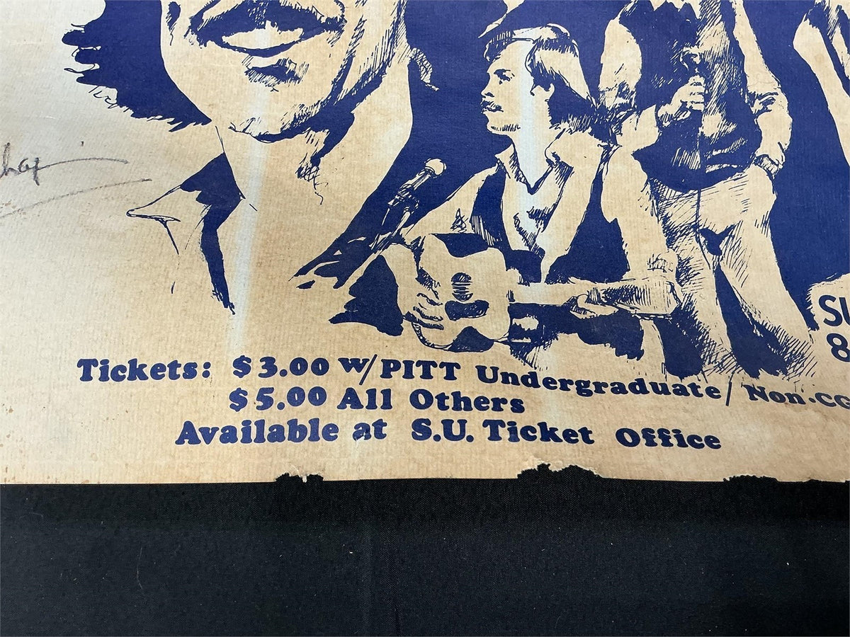 Vtg 1970s Pitt Concert Poster Tom Chapin & Robert Klein Dual Autographed Signed – photo 4