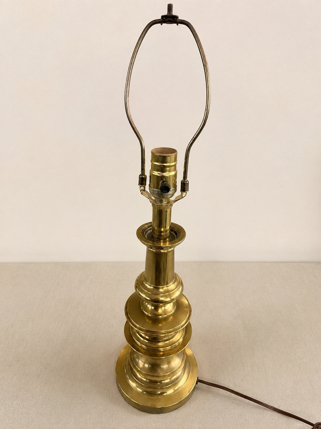 Vintage Stiffel Style Brass Table Lamp Hollywood Regency MCM 18” to Socket