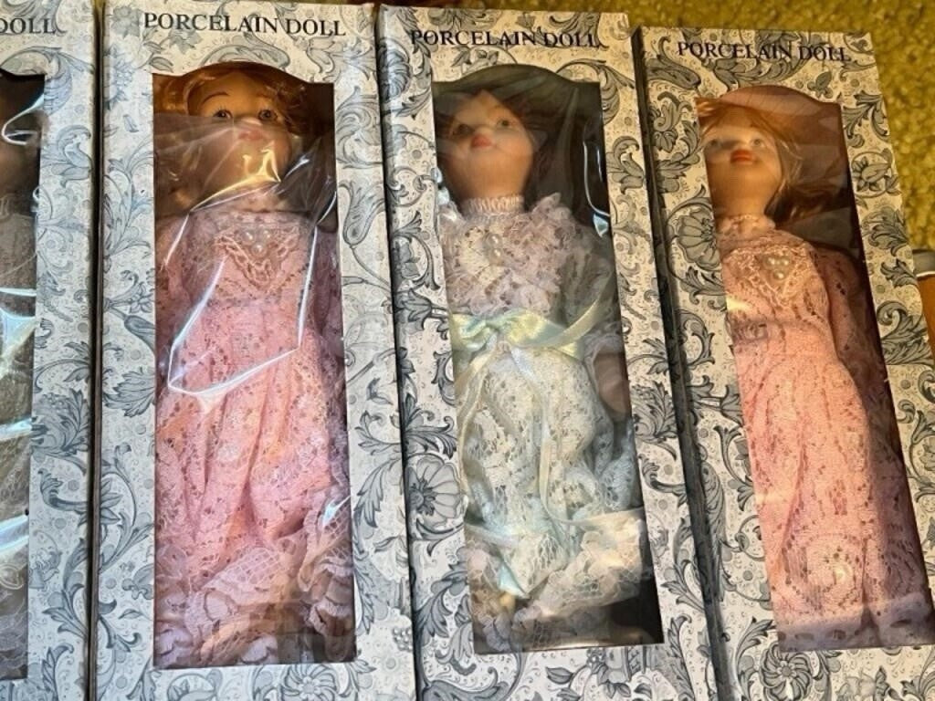 Vintage Collectible Porcelain Doll Bulk Lot 5 Pieces NIB Lace Gowns Craft Supply – photo 3