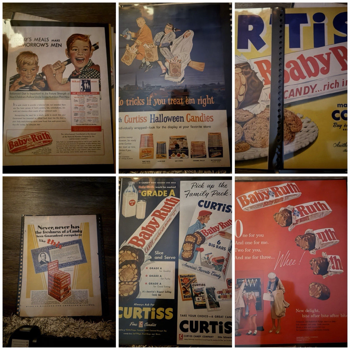 Ultimate Vintage Baby Ruth Archive Lot 1928-1960s Ads Rare Display Box Curtiss