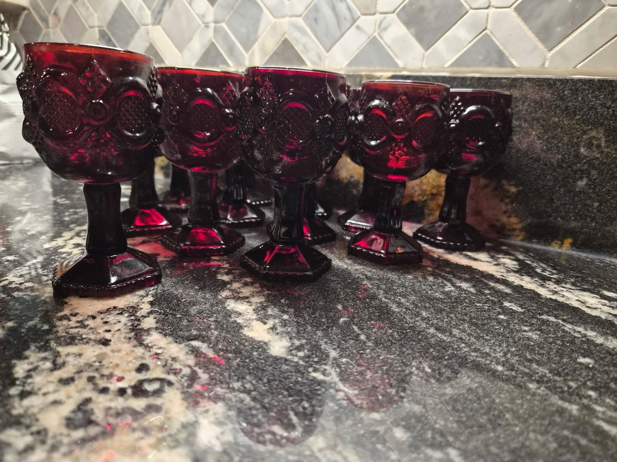 Avon 1876 Cape Cod ruby red cordial/sherry glasses (set of 13) – photo 2