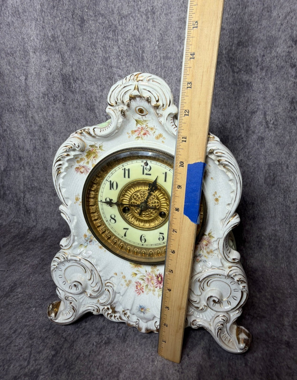 Antique Waterbury Mantel Clock clean working condition – Uranium Glowing Dial, – photo 4