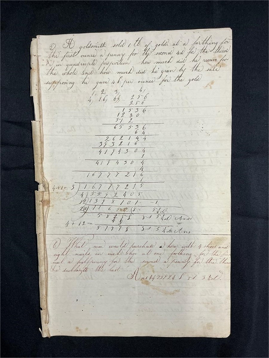 1844 Jacob Kutz Handwritten Ciphering Book Arithmetic Manuscript PA Americana – photo 9