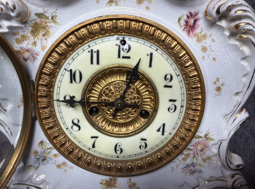 Antique Waterbury Mantel Clock clean working condition – Uranium Glowing Dial, – photo 3