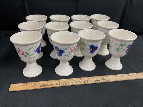 12 Simpsons Periwinkle Ironstone Goblets Henry Ford Museum England Vintage