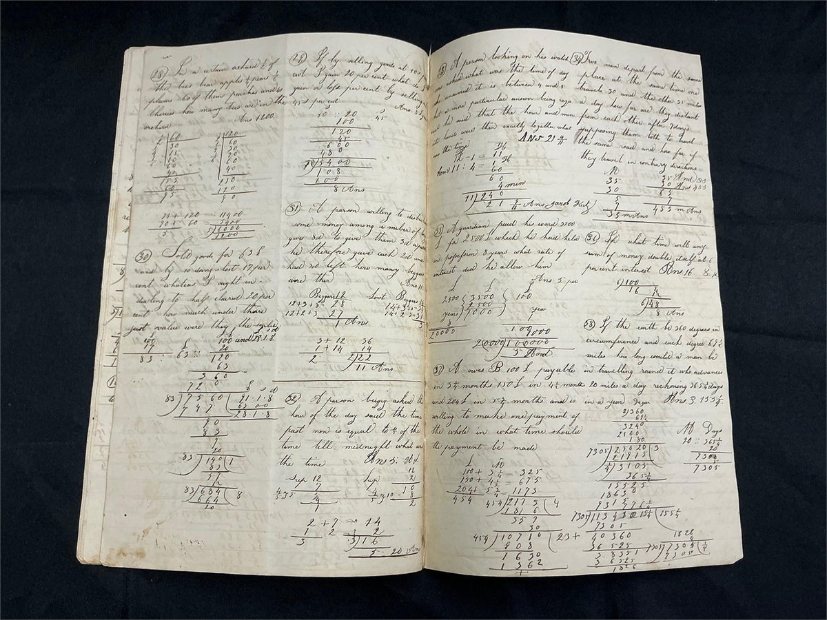 1844 Jacob Kutz Handwritten Ciphering Book Arithmetic Manuscript PA Americana – photo 11