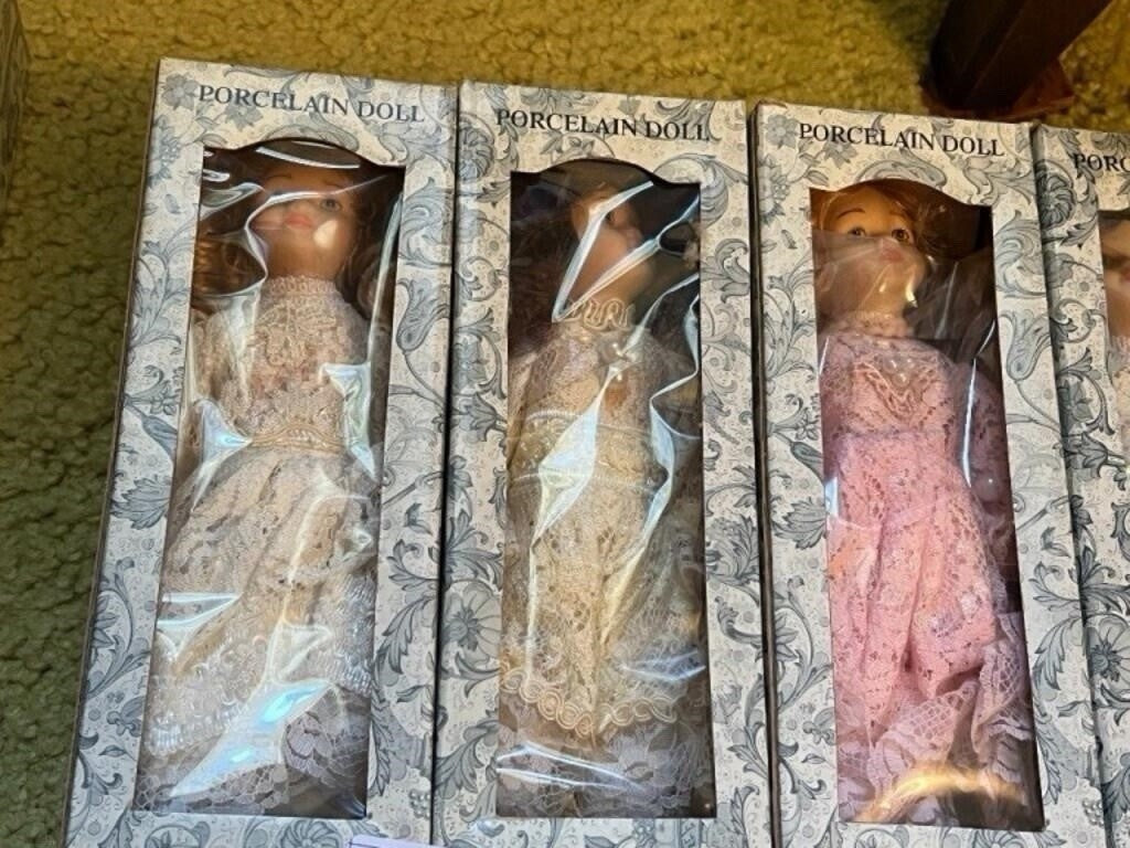 Vintage Collectible Porcelain Doll Bulk Lot 5 Pieces NIB Lace Gowns Craft Supply – photo 4