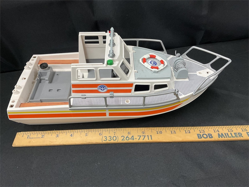 Vintage 1999 Playmobil Geobra Rescue Boat Toy Vessel Hull 3283040 Orange Stripe