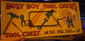 Vintage Ohio Art Busy Boy Metal Tool Chest w/ Soft Vinyl Toy Tools Partial Set
