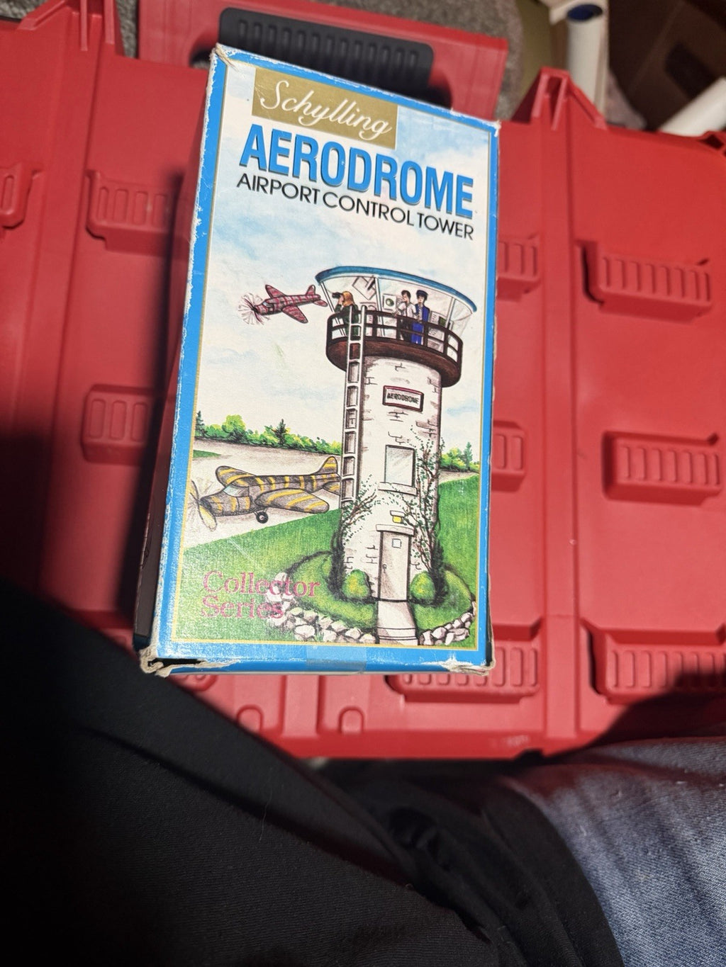Schylling Aerodrome Airport Control Tower Wind Up Tin Toy With Airplanes Nice