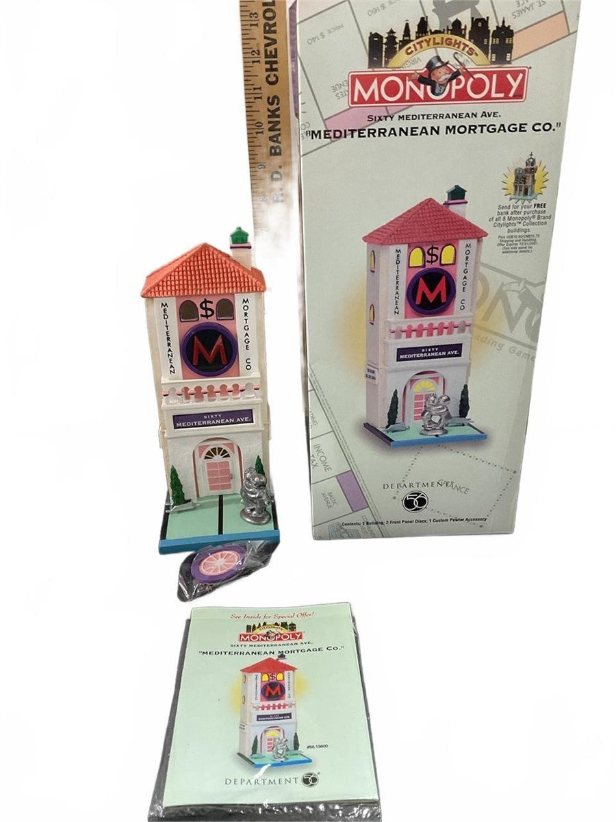 Department 56 Monopoly CityLights "Mediterranean Mortgage Co. (Missing Cord). – photo 5