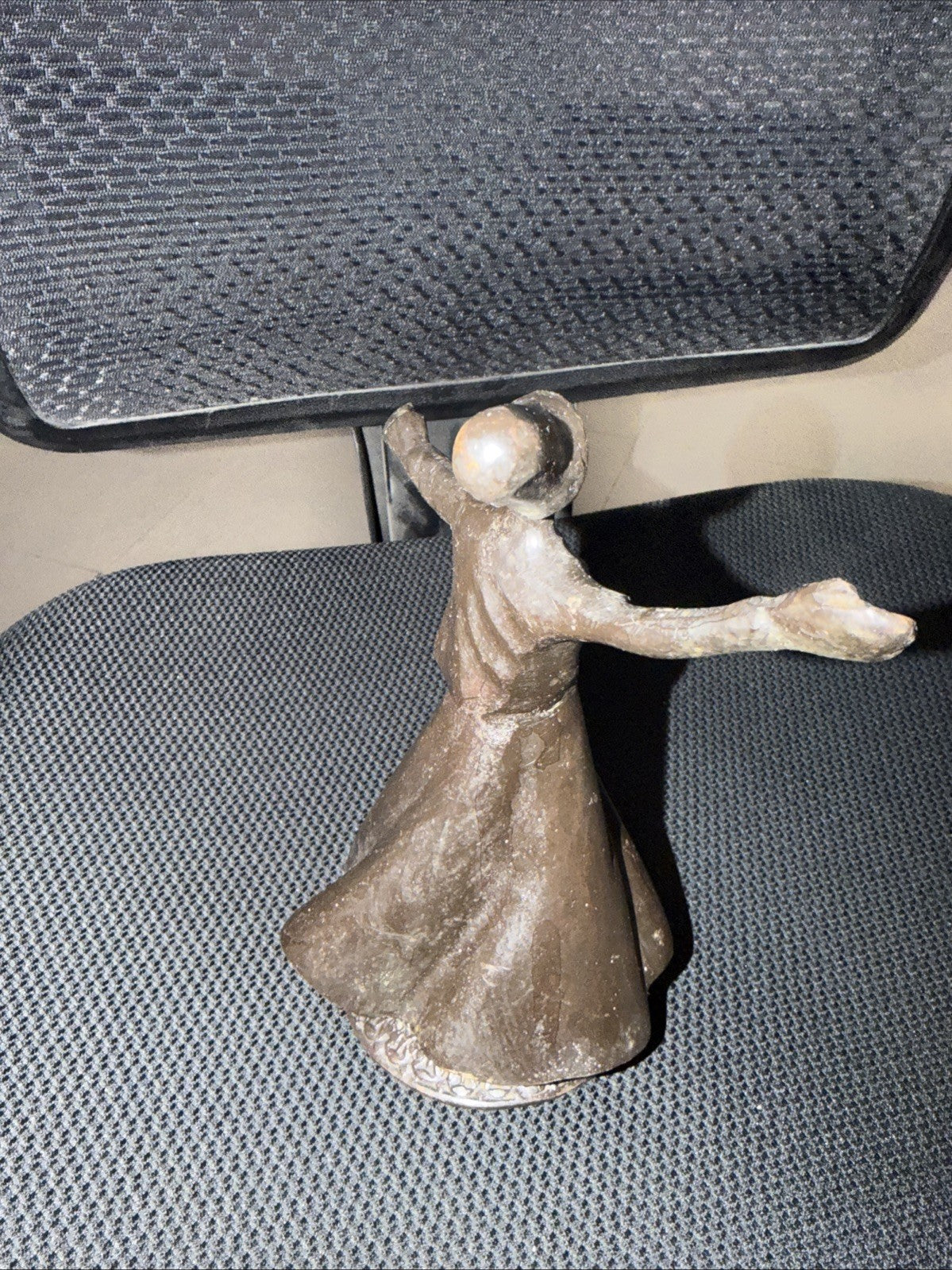 Vintage Whirling Dervish Cast Bronze Statue Turkish Sufi Dancer Figurine – photo 3