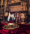 Sheridan Silverplatewater Pitcher & Taunton Silver plate Serving Tray Ornate