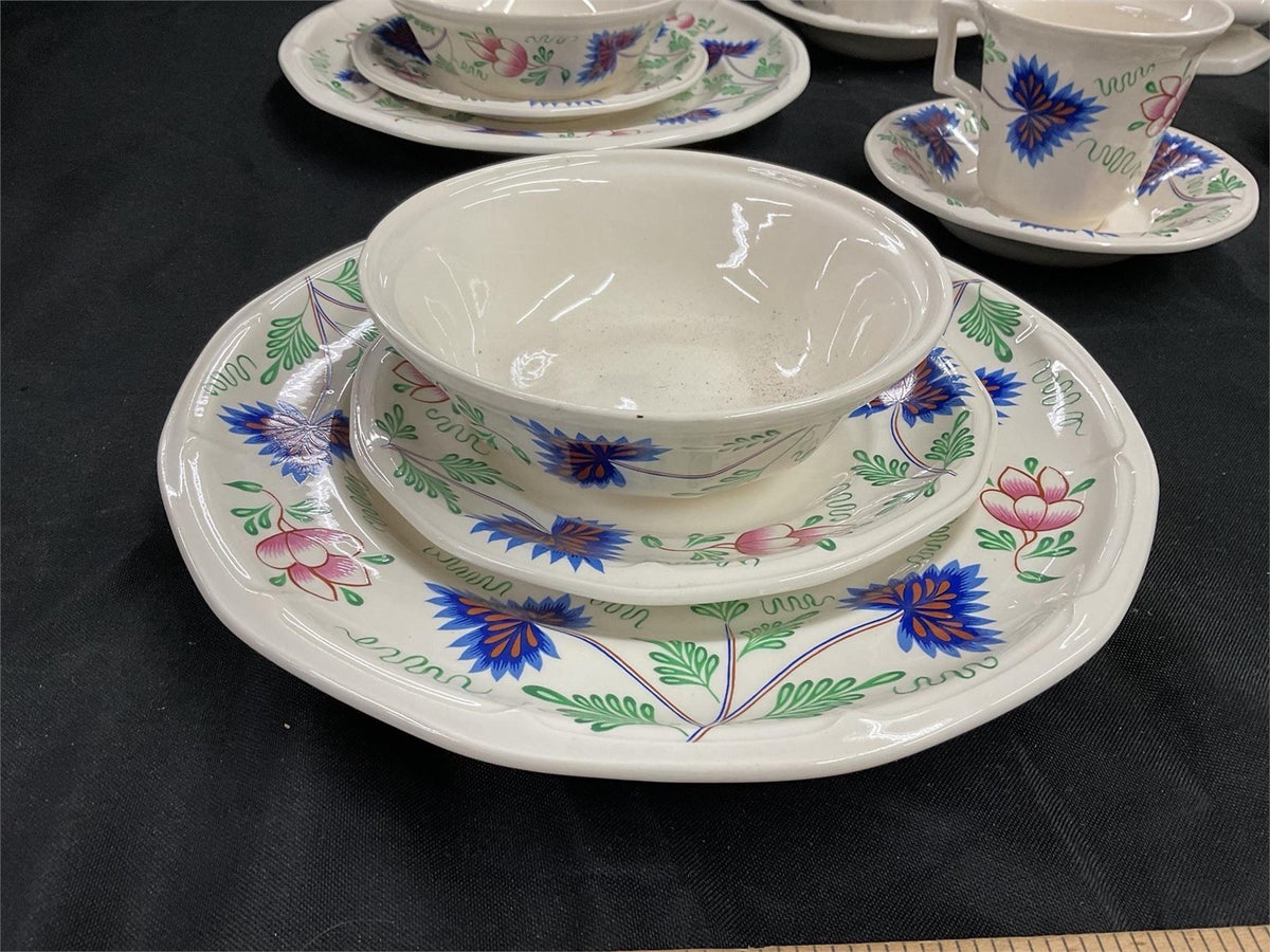 18 Pc Simpsons Periwinkle Tea Set Henry Ford Museum England Coffee Pot Cups – photo 3