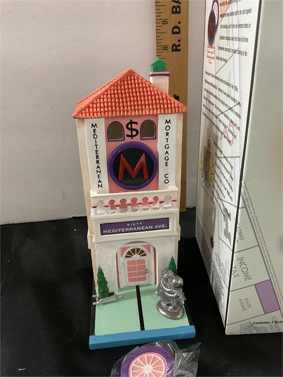 Department 56 Monopoly CityLights "Mediterranean Mortgage Co. (Missing Cord).