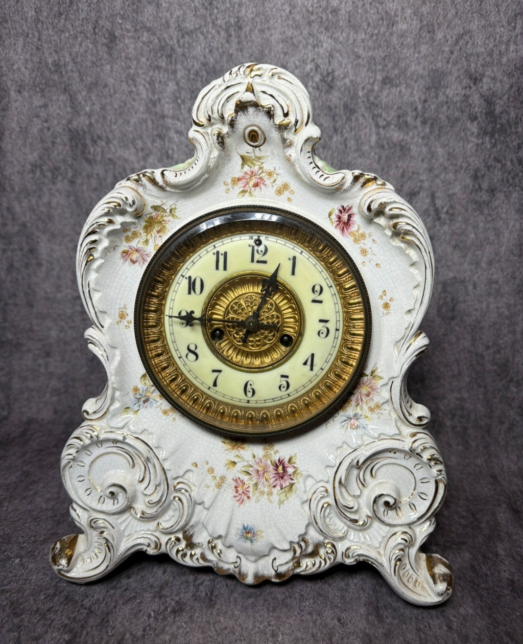 Antique Waterbury Mantel Clock clean working condition – Uranium Glowing Dial, – photo 2