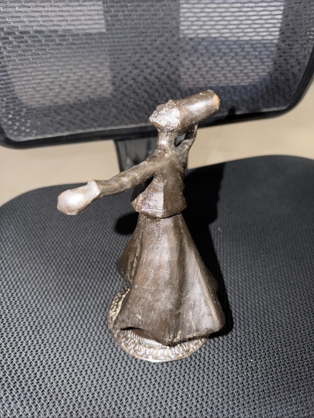 Vintage Whirling Dervish Cast Bronze Statue Turkish Sufi Dancer Figurine – photo 4