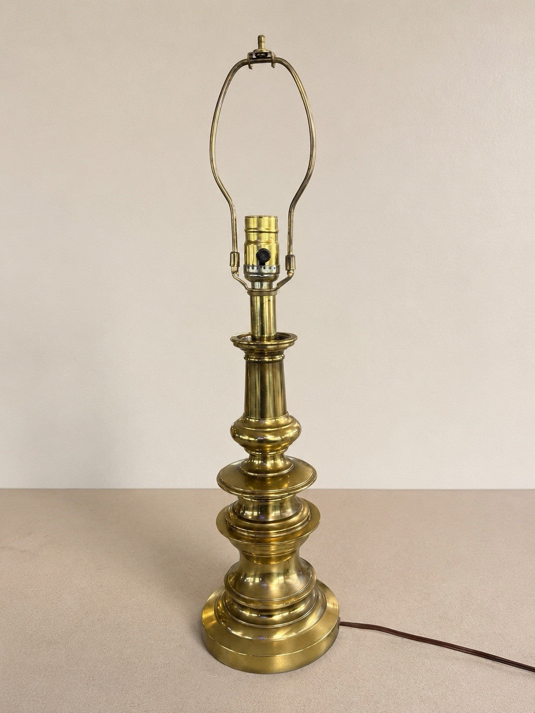 Vintage Stiffel Style Brass Table Lamp Hollywood Regency MCM 18” to Socket – photo 2