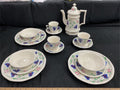 18 Pc Simpsons Periwinkle Tea Set Henry Ford Museum England Coffee Pot Cups
