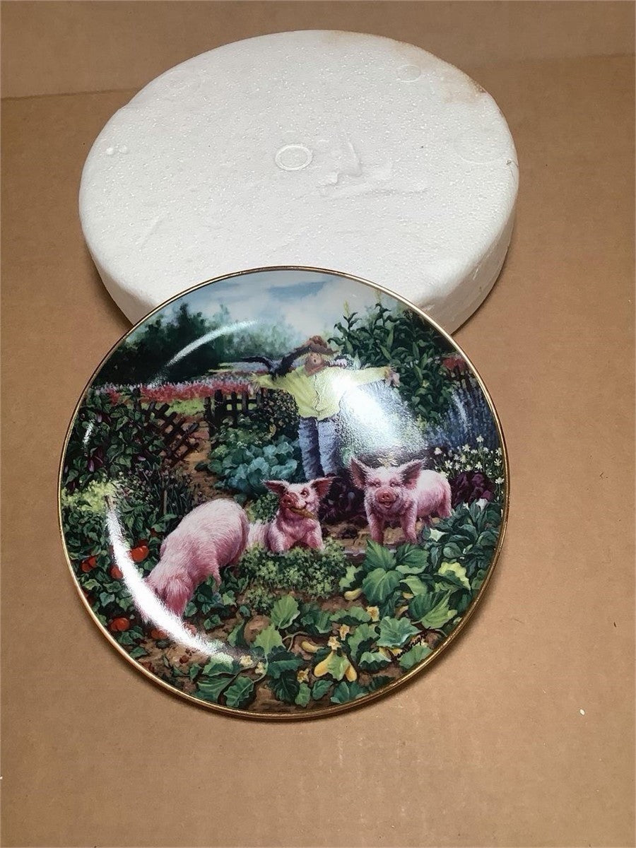Danbury Mint Pigs in Bloom Lot of 7 Joan Wright Plates Matching Numbers B4449 – photo 12