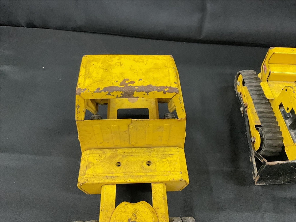 Vtg 1970s Mini Tonka Pressed Steel Lot Cabover Semi Truck Tractor & T-6 Bulldoze – photo 6