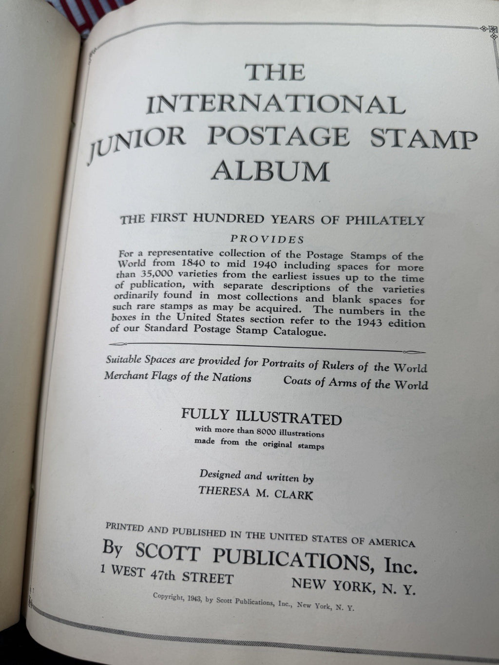 1943 Scott International Junior Postage Stamp Album Worldwide Collection