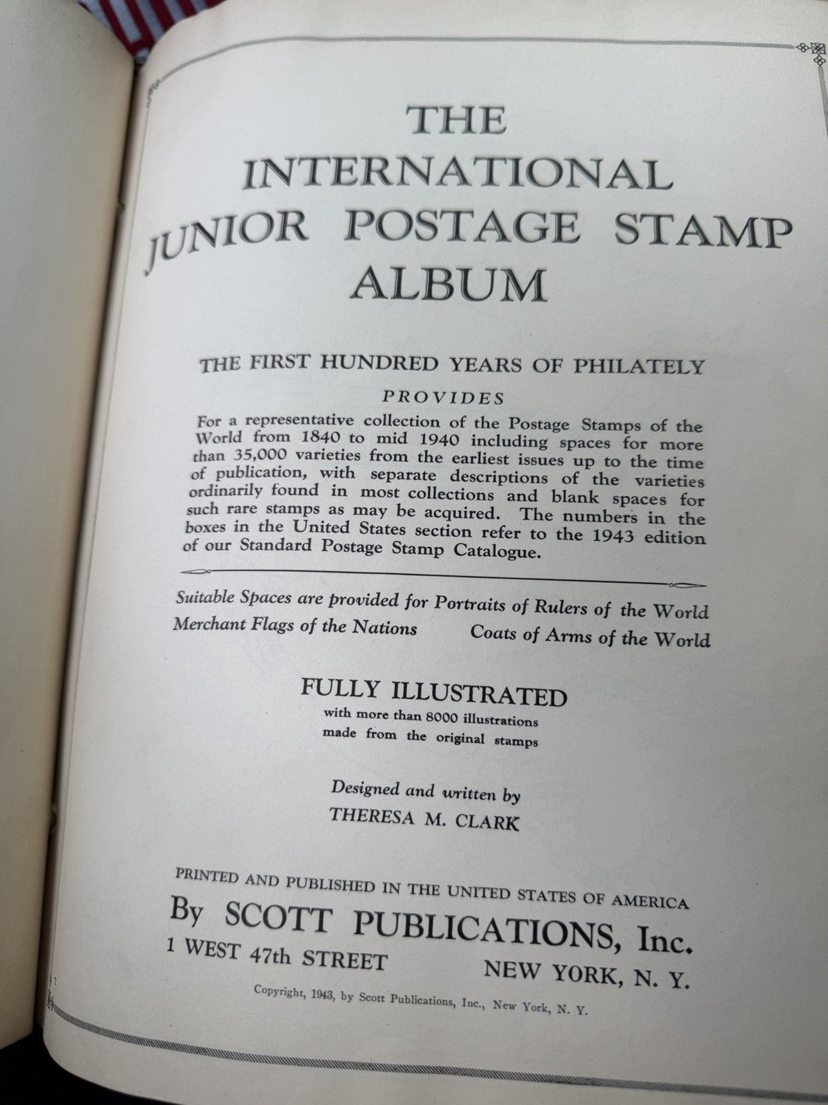 1943 Scott International Junior Postage Stamp Album Worldwide Collection