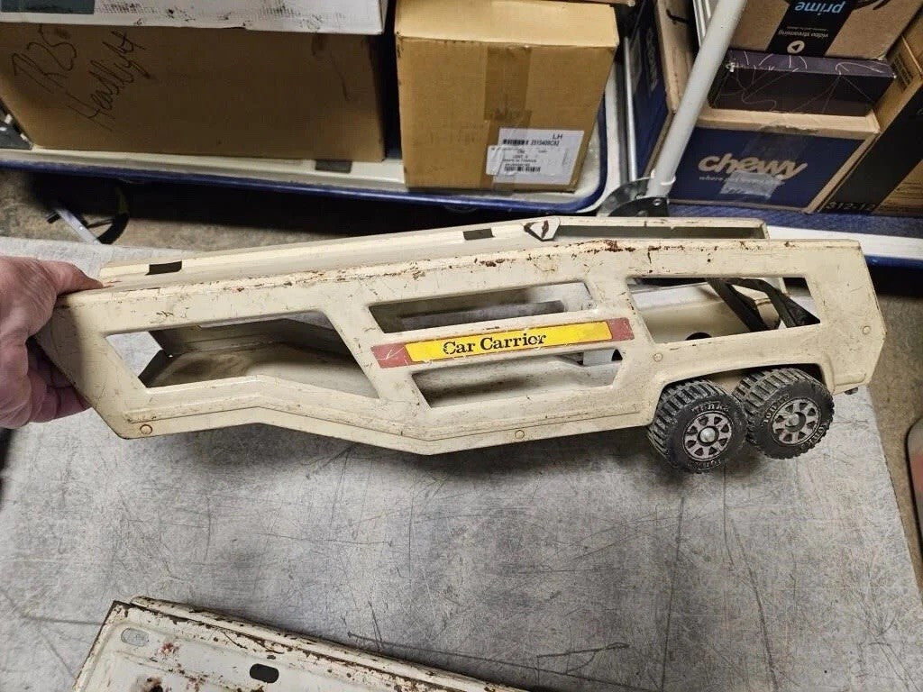 Vintage Tonka Car Carrier Lot 2 Semi Trucks & 2 Trailers Pressed Steel – photo 3