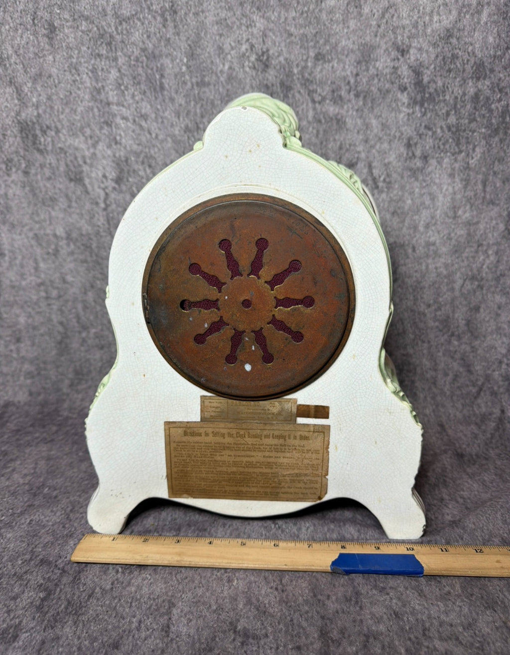 Antique Waterbury Mantel Clock clean working condition – Uranium Glowing Dial, – photo 5
