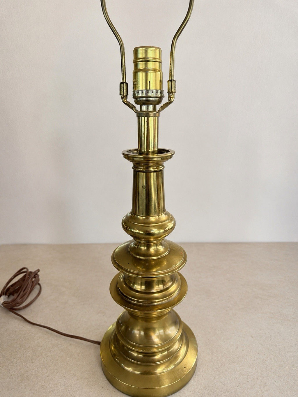 Vintage Stiffel Style Brass Table Lamp Hollywood Regency MCM 18” to Socket – photo 5