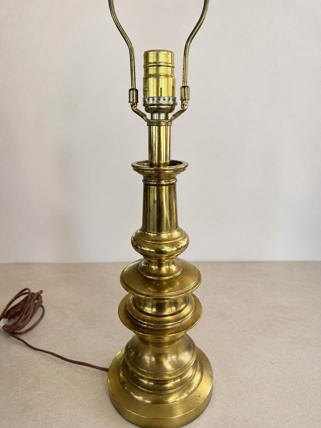 Vintage Stiffel Style Brass Table Lamp Hollywood Regency MCM 18” to Socket – photo 5