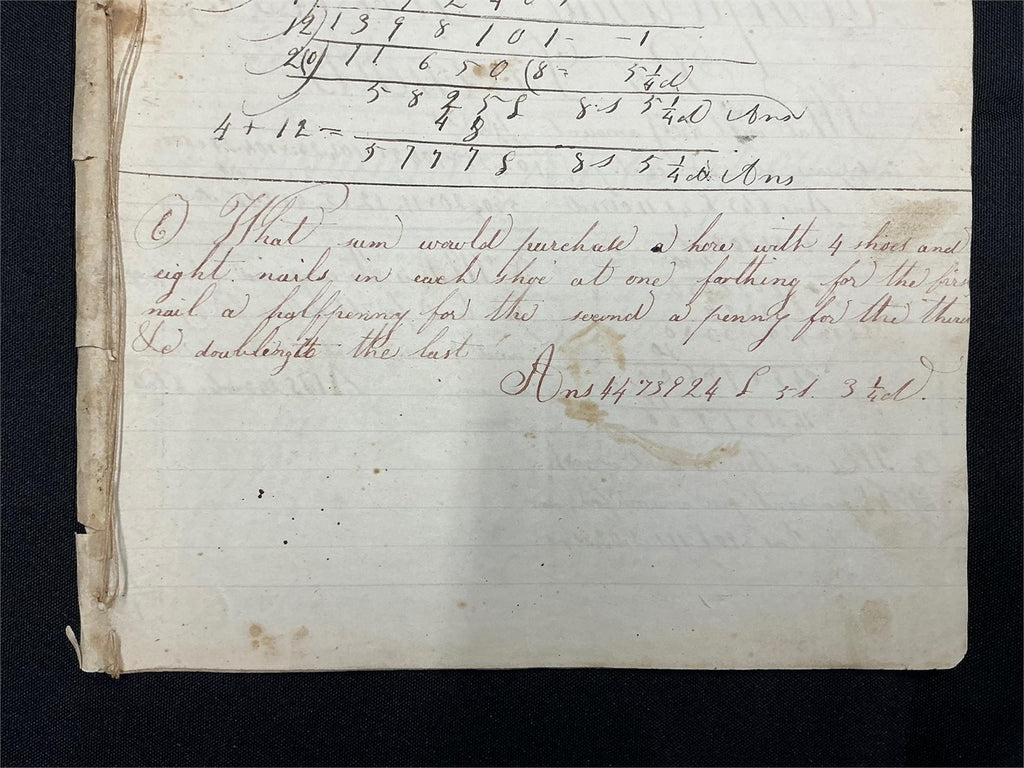1844 Jacob Kutz Handwritten Ciphering Book Arithmetic Manuscript PA Americana – photo 4