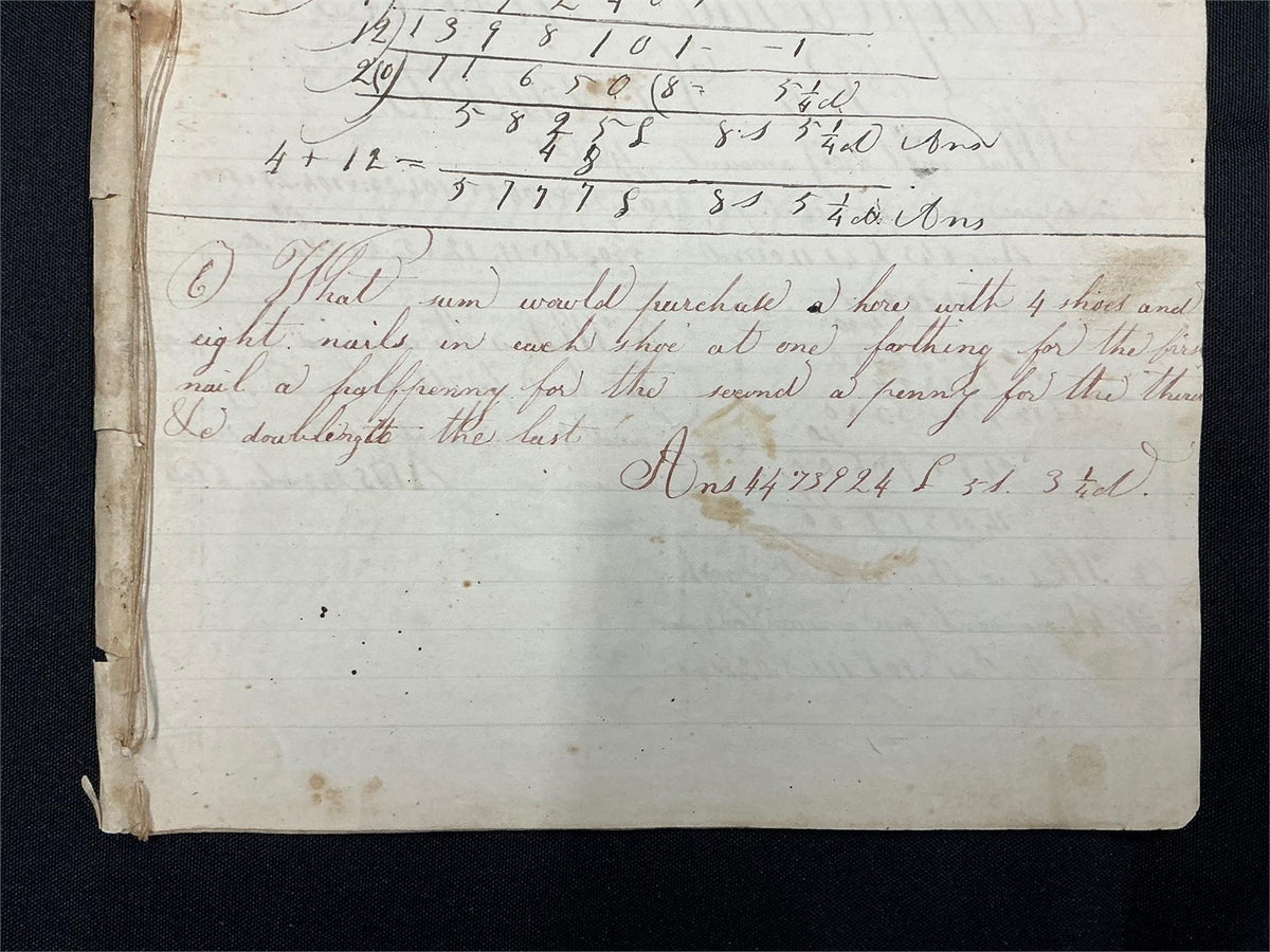 1844 Jacob Kutz Handwritten Ciphering Book Arithmetic Manuscript PA Americana – photo 4